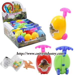 khủng long kéo xe trứng với đồ chơi